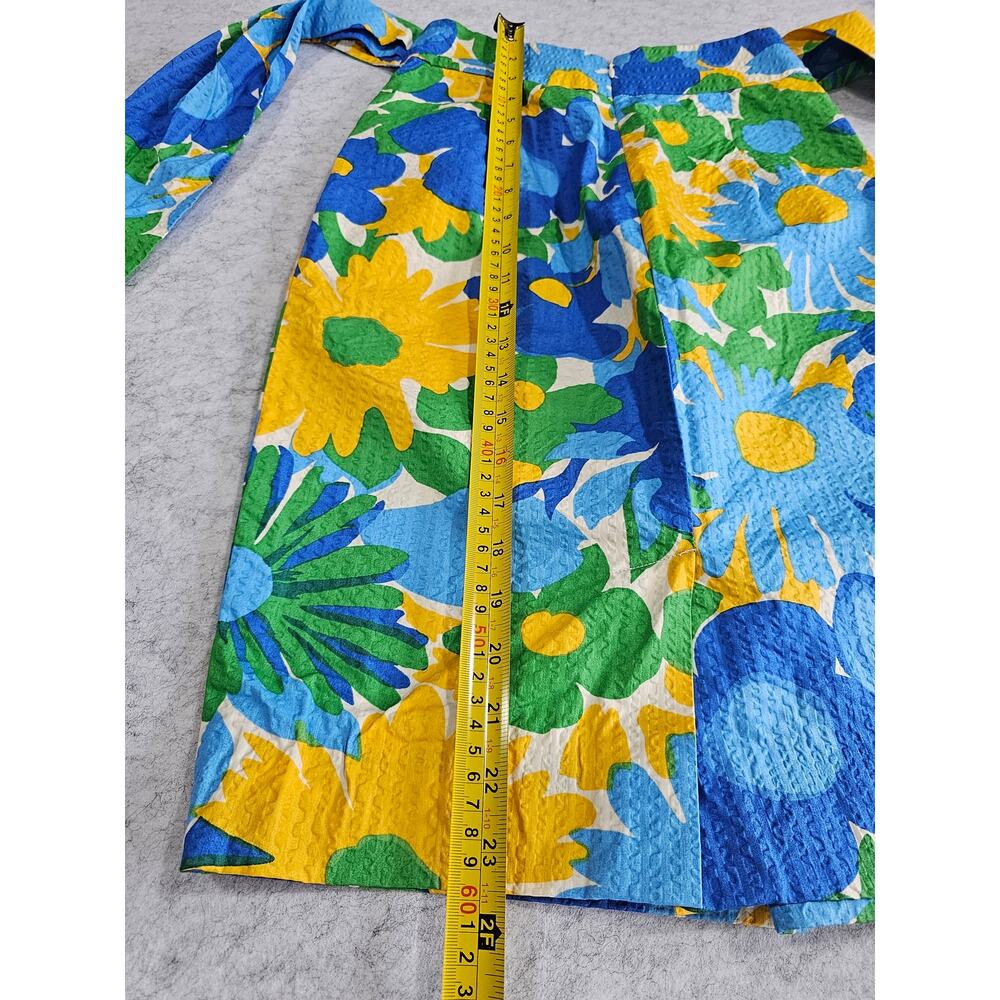 J.Crew "Morning Floral" Puckered Tie-Waist Pencil Skirt, 100% Cotton, New Sz 000 - Picture 7 of 14